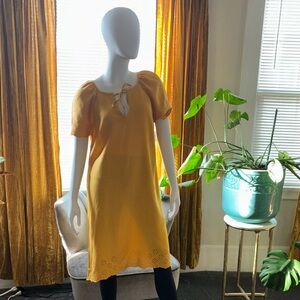 Old Navy Golden Yellow Tie-Neck Dress